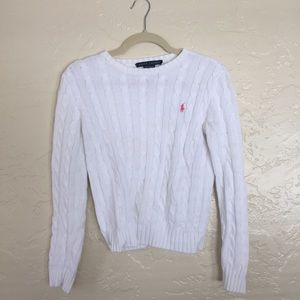 Cute white polo cable knit